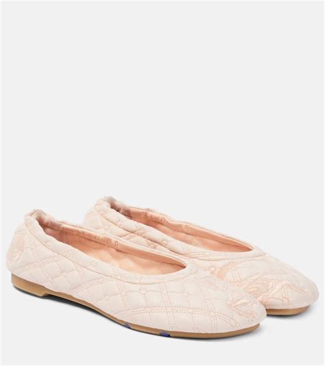 EKD quilted leather ballet flats in pink 